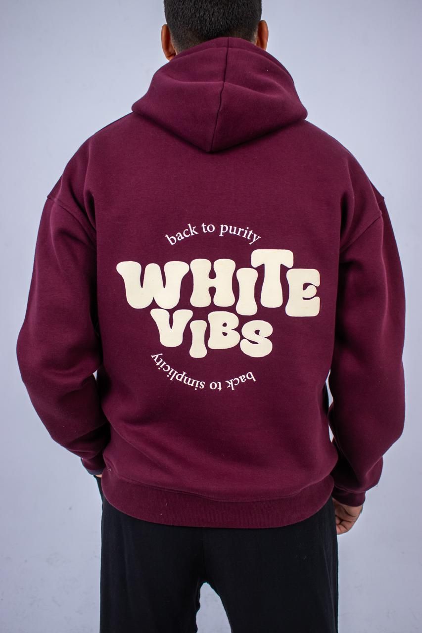 Burgundy printed hoodie