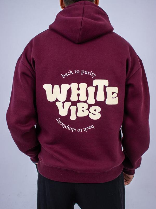 Burgundy printed hoodie