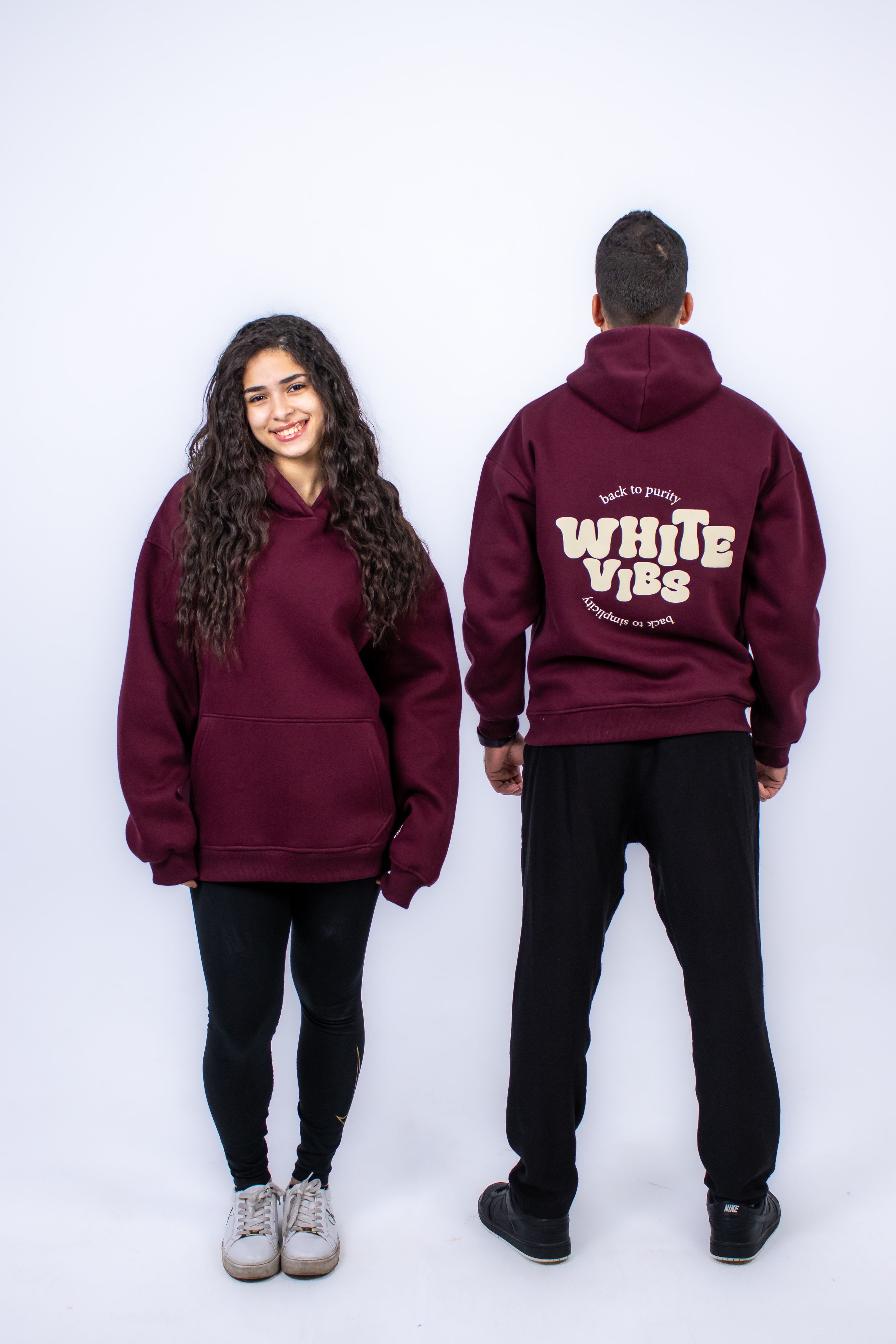Burgundy printed hoodie thumbnail