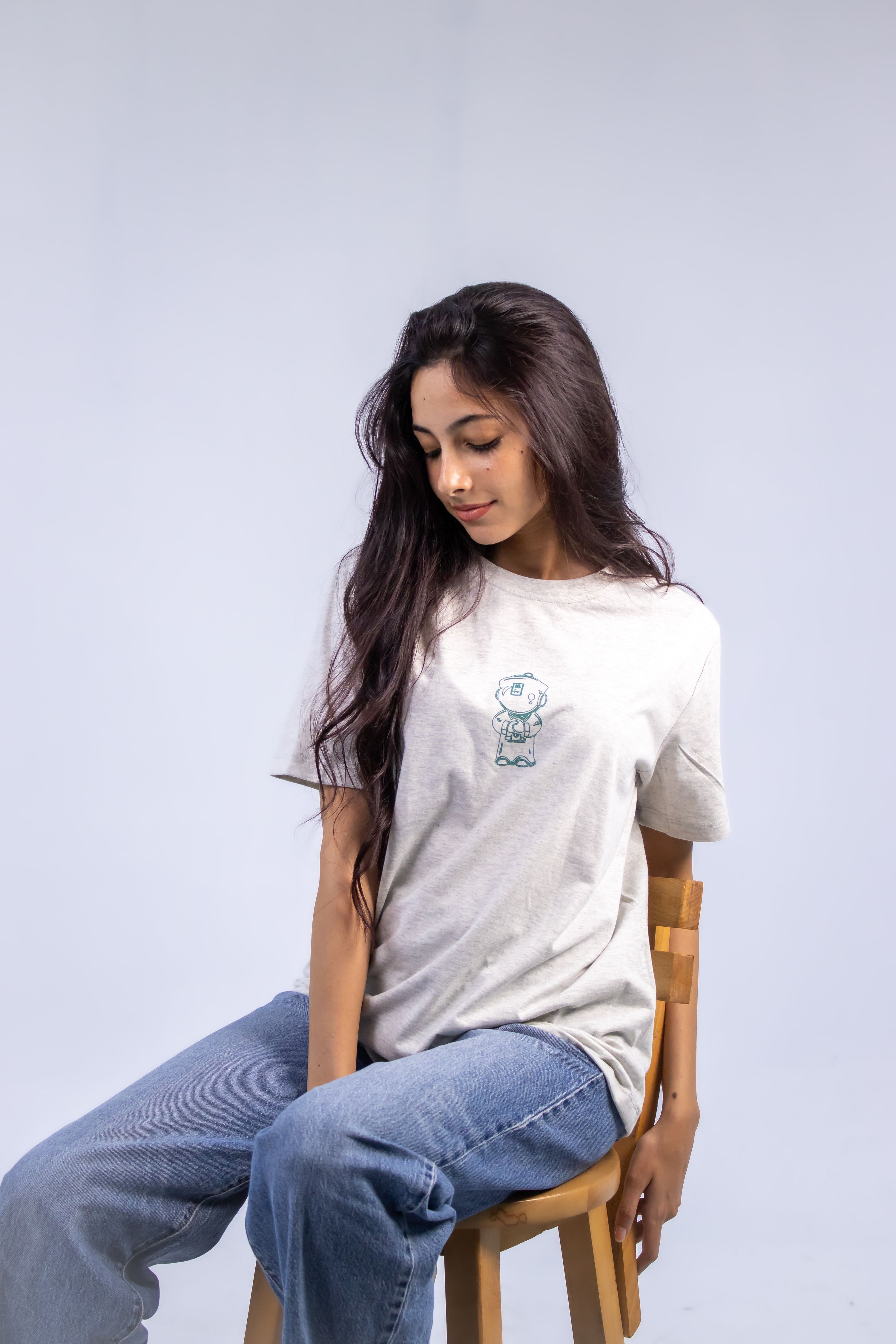 Leather grey unisex regular tee thumbnail