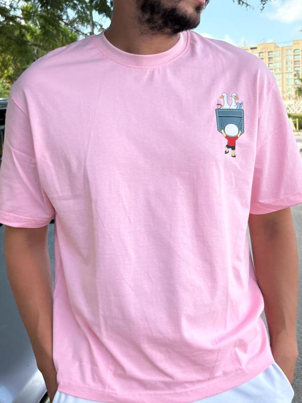 Pink unisex oversized tee