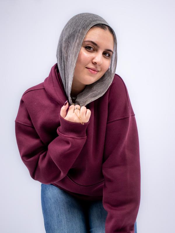 Burgundy plain hoodie