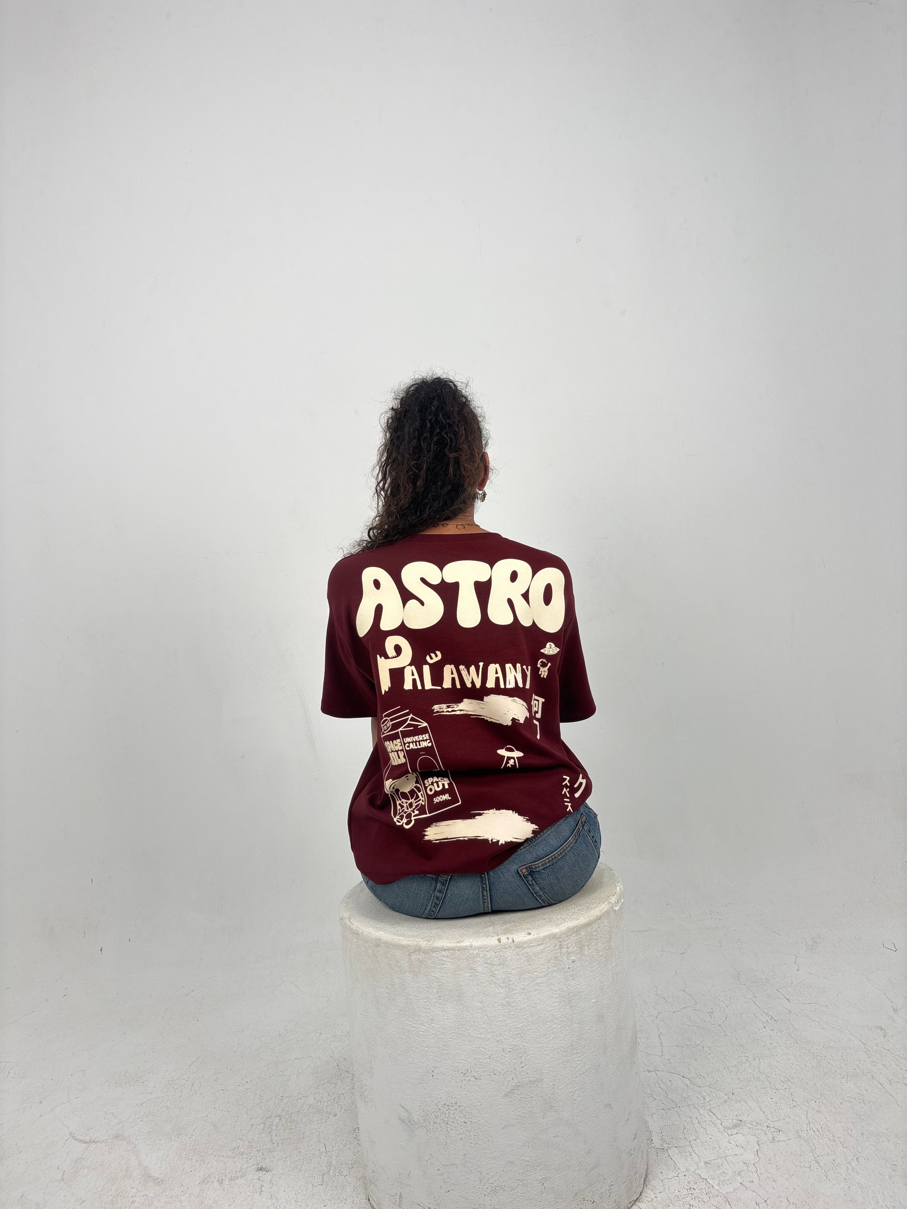Burgundy astro unisex tshirt thumbnail