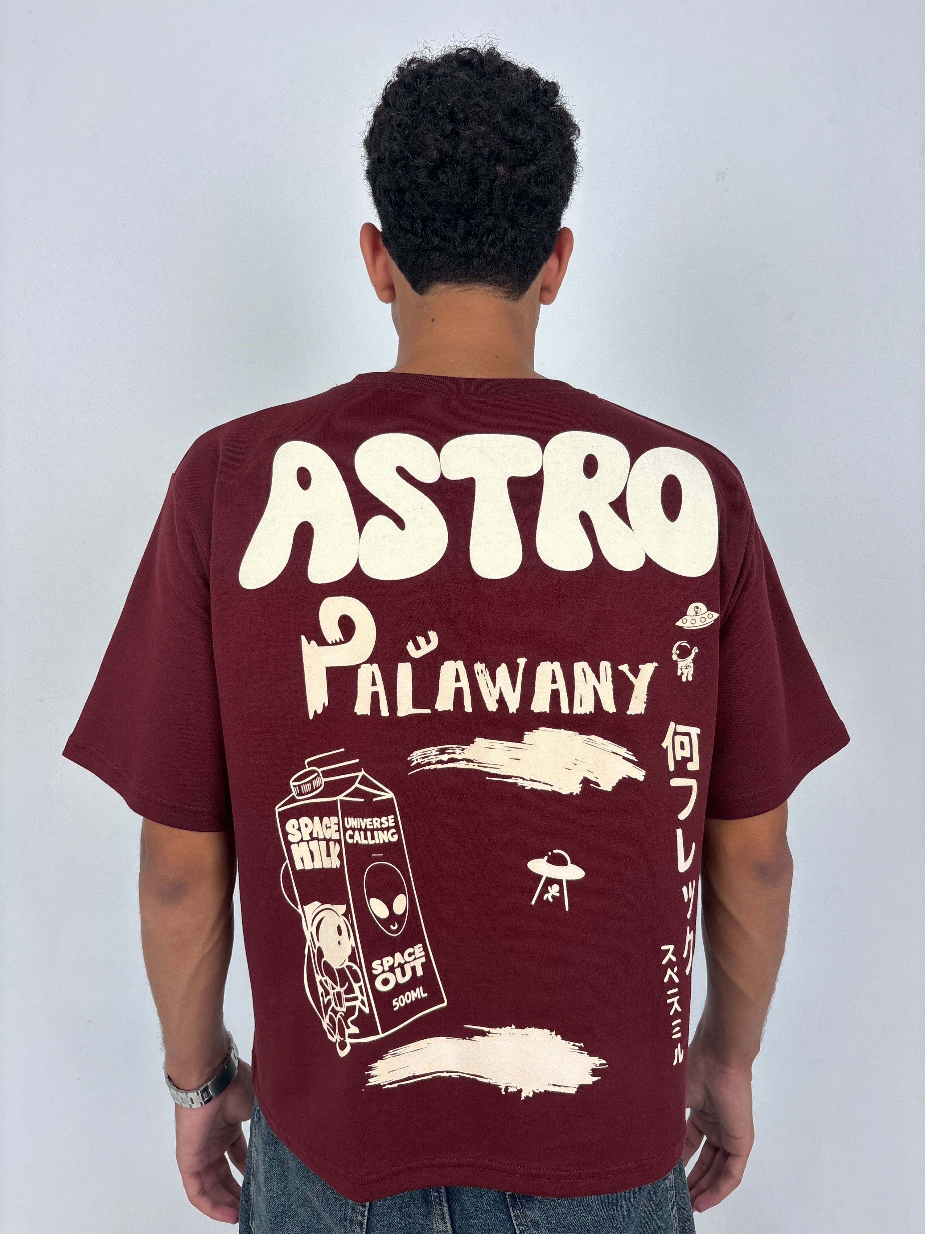 Burgundy astro unisex tshirt